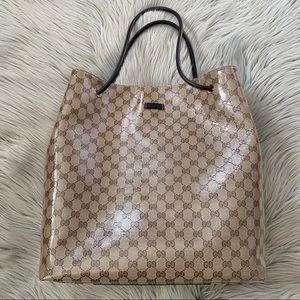 GUCCI Crystal Monogram Coated Canvas Gifford Tote